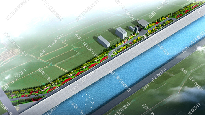 邓州渠首绿化设计效果图
